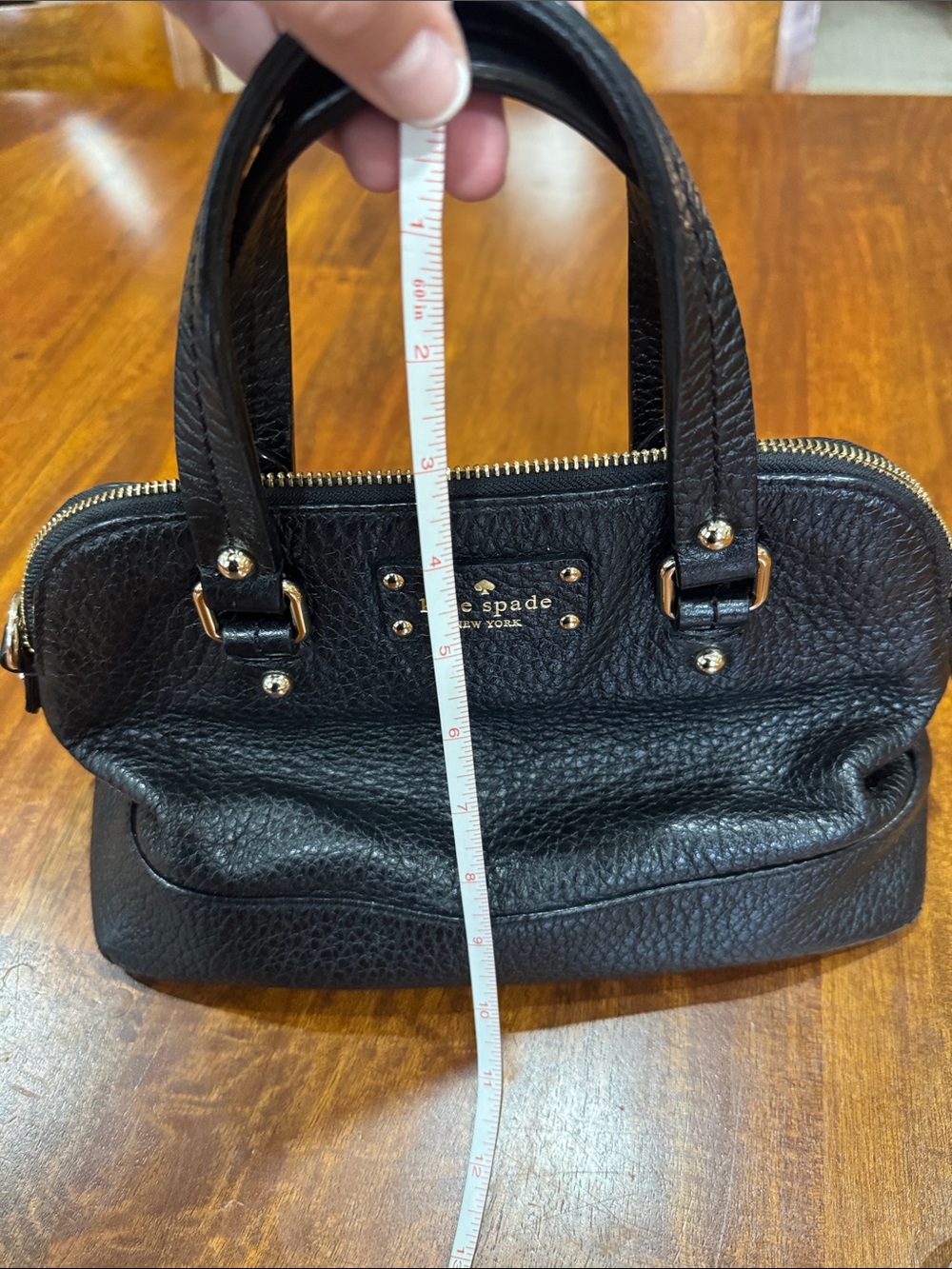 Kate Spade Black Pebbled Leather Handbag. Has ability to be a crossbody bag - Picture 3 of 15